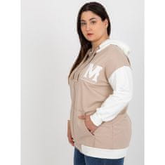 RELEVANCE Dámska plus size mikina na zips JULIE béžová a ecru RV-BL-8272.85_398917 Univerzálne