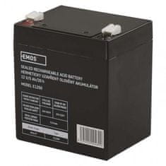 EMOS Bezúdržbový olovený akumulátor 12 V/5Ah B9679, faston 6,3 mm, čierny 1201003300