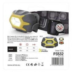 EMOS P3532 COB LED čelovka, 125 lm, 20m, 3x AAA, šedo-žltá 1441233120