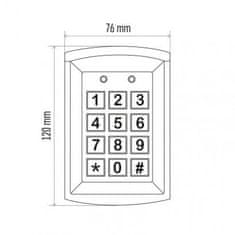 EMOS EMOS Kódová klávesnica DH16A-30DT s čítačkou RFID kľúčeniek,kovová