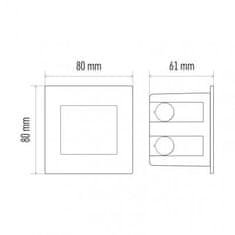 EMOS ZC0111 LED orientačné svietidlo AMAL vstavané, 8 x 8 cm, 1,5 W, neutrálna biela 1545000110