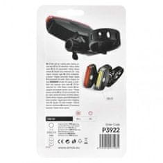 EMOS LED predné + zadné svietidlo na bicykel P3922 na 2x CR2032, 22 lm, čierna 1446002200