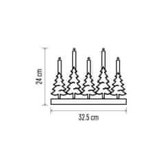 EMOS LED svietnik – vianočné stromy so sviečkami DCAW14, 24 cm, 2x AA, vnútorná, teplá biela 1550000106