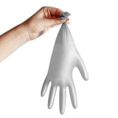 Espeon Nitrilové rukavice NITRIL SPARKLE 100 ks, nepudrované S, perleťovo strieborné