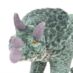 Vidaxl Stojaci plyšový hračkársky dinosaurus triceratops, zelený XXL