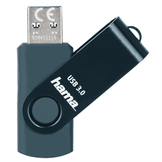 HAMA USB 3.0 Flash Drive Rotate, 64 GB, 70 MB/s, petrolejová modrá