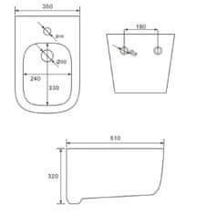 Mexen STELLA BIDET závesný bidet 51 cm 35685100 - MEXEN