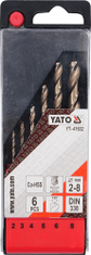 YATO Súprava vrtákov na kov 6ks HSS-COBALT 2-8mm