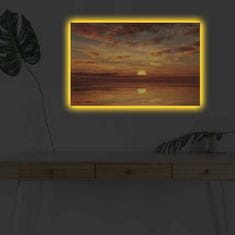 Wallity Obraz s LED osvetlením ZAPADAJÚCE SLNKO 39 45 x 70 cm