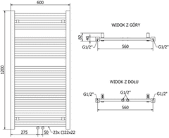 Mexen Pluton, elektrické vykurovacie teleso 1200x600 mm + vykurovacia tyč 900 W, čierna, W106-1200-600-2900-70