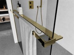 Mexen príslušenstvo, polička/držiak na uteráky pre sprchovú zástenu (max 140cm), zlatá lesklá, 800-02-50
