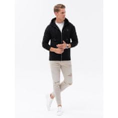 OMBRE Pánska mikina s kapucňou HOODIE čierna V1 OM-SSZP-0148 MDN122300 S