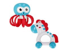 sarcia.eu Detská súprava: Hrkálka chobotnice + hrkálka zebra, hračky pre bábätká BamBam 