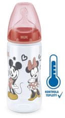 Nuk FC+ fľaša Mickey s kontrolou teploty, 300 ml - červená