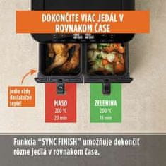 Rosmarino Teplovzdušná fritéza Infinity PRO XXL s dvojitým košom, Podávajte pokrmy súčasne. 2 samostatné koše na 2 rôzne pokrmy.