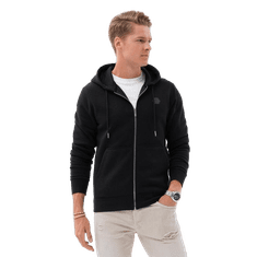 OMBRE Pánska mikina s kapucňou HOODIE čierna V1 OM-SSZP-0148 MDN122300 S