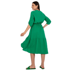 Och Bella Dámske midi mušelínové šaty OCH BELLA zelené TW-SK-BI-5829.11X_399128 S