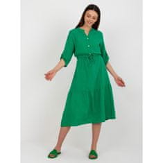 Och Bella Dámske midi mušelínové šaty OCH BELLA zelené TW-SK-BI-5829.11X_399128 S