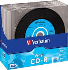 VERBATIM CD-R80 700MB DL Plus/ 52x/ 80min/ Vinyl/ slim/ 10pack