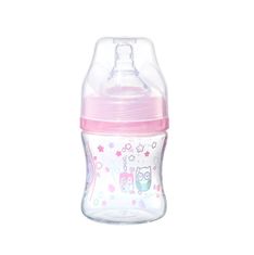 BabyOno Fľaša antikoliková Klasik ružová 120 ml 0m+