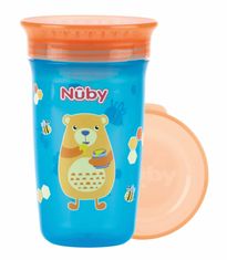 Nuby Hrnček netečúci 360° 300 ml, 6 m+ modrá / oranžová