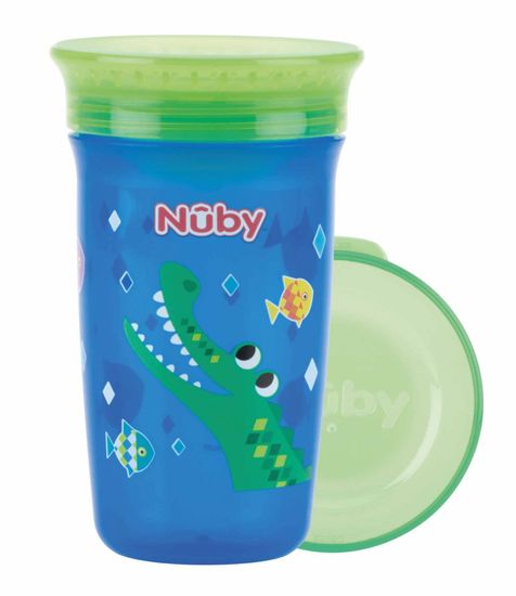 Nuby Hrnček netečúci 360° 300 ml, 6 m+ modrá / zelená