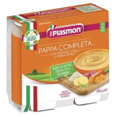 Plasmon Príkrm zeleninový s teľacím a ryžou 2x190 g, 6m+