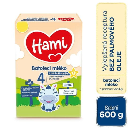 Hami 4 Mlieko batoľacie s príchuťou vanilky 600 g