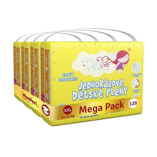 MonPeri Klasik Plienky jednorazové XXL (13-25 kg) 128 ks - Mega Pack