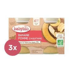 Babybio 3x Príkrm jablko banán 2x 130 g