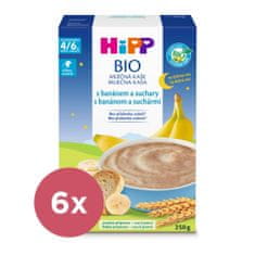 HiPP 6x BIO Kaša mliečna na dobrú noc s banánom a suchármi od uk. 4.-6. mesiaca, 250 g