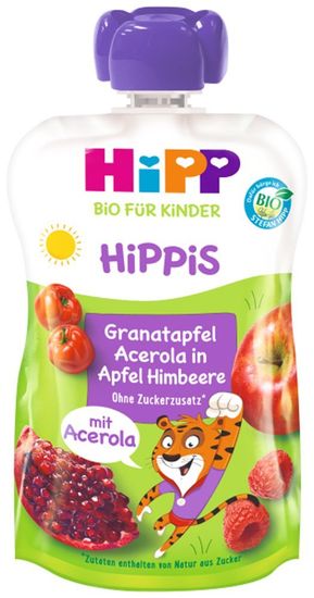 HiPP BIO iS Jablko-Maliny-Granátové Jablko-Acerola 100 g, od 1 roka