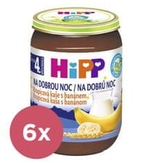 HiPP 6x BIO Kaša Mliečna Na dobrú noc krupicová s banánom 190 g