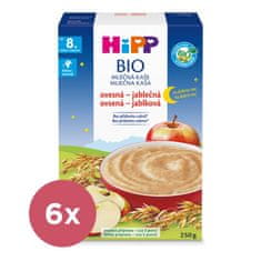 HiPP 6x BIO Kaša mliečna na dobrú noc ovsená – jablková od 8. mesiaca, 250 g