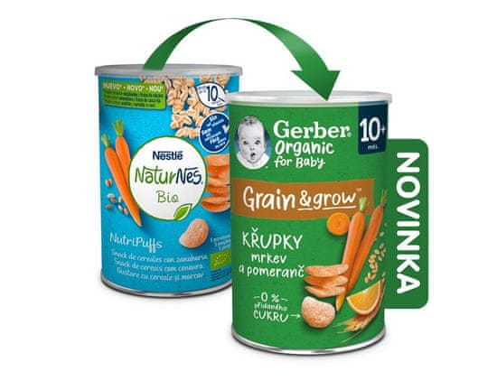 Gerber Organic chrumky s mrkvou a pomarančom 35 g