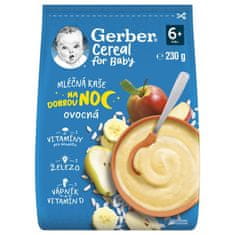 Gerber Kaša mliečna cereal ovocná Dobrú noc 230 g