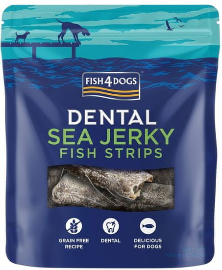 Fish4Dogs Dentálne pamlsky pre psov morská ryba - prúžky 100g