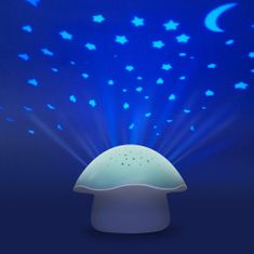 Pabobo Projektor nočnej oblohy s bielym šumom a senzorom plaču Star Mushroom Blue