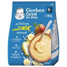 Gerber Kaša mliečna cereal ovocná Dobrú noc 230 g