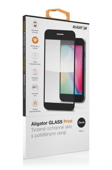 Aligator ochranné tvrdené sklo GLASS PRINT, Samsung Galaxy A14 4G/5G, čierna, celoplošné lepenie