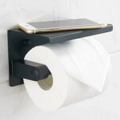 APT  AG887 Držiak na toaletný papier s poličkou čierny