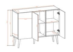 Kocot kids Komoda TORONTO 120 cm dub artisan/čierna