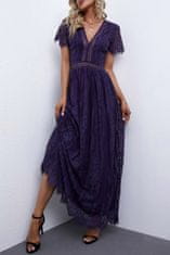 OMG! dámske čipka maxi šaty Cara fialová XL