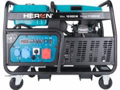 Heron Elektrocentrála rámová benzínová 400V/230V, 12kW/11kW, 22HP dvojvalec, elektrický štart, HERON