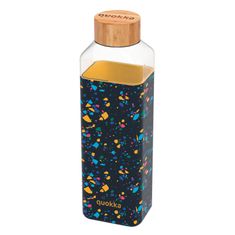 QUOKKA Storm, Sklenená fľaša so silikónovým povrchom NEO TERRAZZO, 700ml, 40028