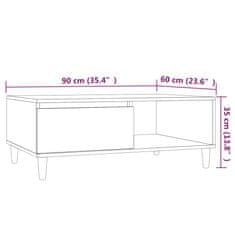 Vidaxl Konferenčný stolík hnedý dub 90x60x35 cm kompozitné drevo