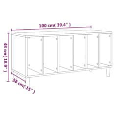 Petromila vidaXL Skrinka na platne betónovosivá 100x38x48 cm kompozitné drevo