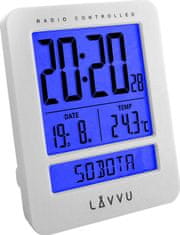 LAVVU Digitálny budík riadený rádiovým signálom LAVVU LAR0020 Duo White,