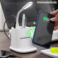 InnovaGoods Bezdrôtová nabíjačka s lampou a organizérom 3210 DesKing