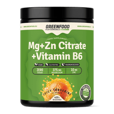 GreenFood Nutrition Performance Mg + ZN Citrate + Vitamín B6 420g - Mandarínka